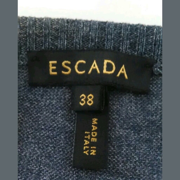 Escada Blue V Neck Sleeveless Top Size 38 US 8 - Picture 5 of 6